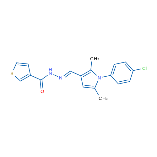 N'-[(1E)-[1-(4-Chlorophenyl)-2,5-dimethyl-1H-pyrrol-3-yl]methylidene]thiophene-3-carbohydrazide 1g