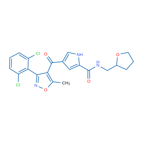 4-[3-(2,6-Dichlorophenyl)-5-methyl-1,2-oxazole-4-carbonyl]-N-[(oxolan-2-yl)methyl]-1H-pyrrole-2-carboxamide 1g