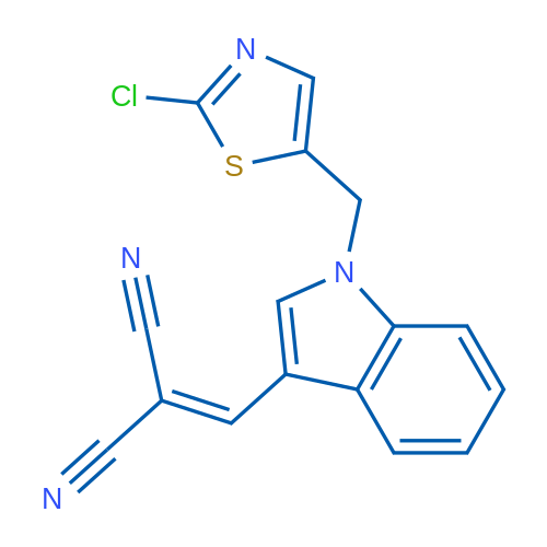 2-({1-[(2-chloro-1,3-thiazol-5-yl)methyl]-1H-indol-3-yl}methylidene)propanedinitrile 1g