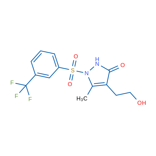 4-(2-Hydroxyethyl)-5-methyl-1-[3-(trifluoromethyl)benzenesulfonyl]-2,3-dihydro-1H-pyrazol-3-one 1g