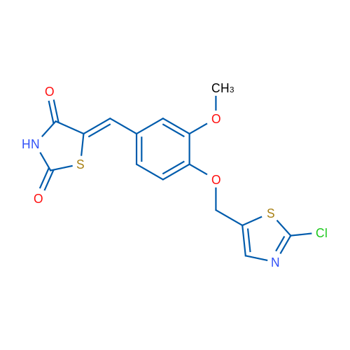 (5Z)-5-({4-[(2-chloro-1,3-thiazol-5-yl)methoxy]-3-methoxyphenyl}methylidene)-1,3-thiazolidine-2,4-dione 1g