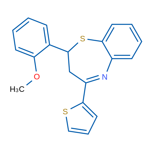 2-(2-Methoxyphenyl)-4-(thiophen-2-yl)-2,3-dihydro-1,5-benzothiazepine 1g