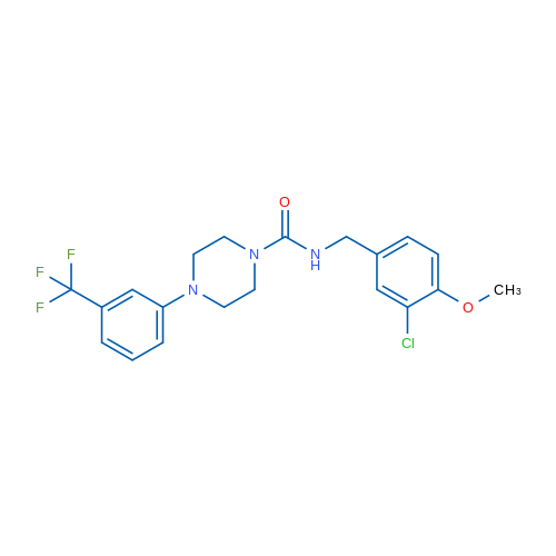 N-[(3-Chloro-4-methoxyphenyl)methyl]-4-[3-(trifluoromethyl)phenyl]piperazine-1-carboxamide 1g