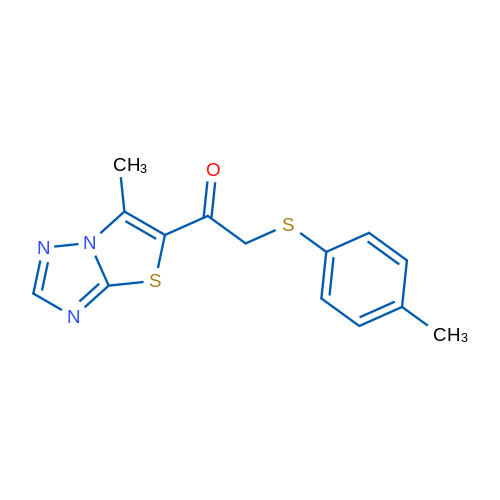 1-{6-methyl-[1,2,4]triazolo[3,2-b][1,3]thiazol-5-yl}-2-[(4-methylphenyl)sulfanyl]ethan-1-one 1g