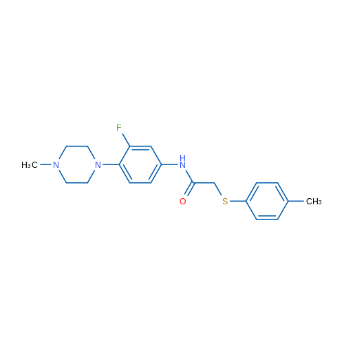 N-[3-Fluoro-4-(4-methylpiperazin-1-yl)phenyl]-2-[(4-methylphenyl)sulfanyl]acetamide 1g