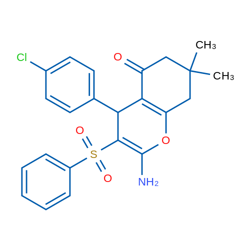 2-Amino-3-(benzenesulfonyl)-4-(4-chlorophenyl)-7,7-dimethyl-5,6,7,8-tetrahydro-4H-chromen-5-one 1g