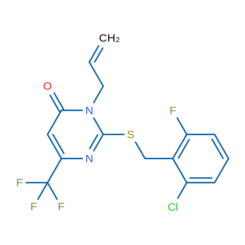 2-{[(2-chloro-6-fluorophenyl)methyl]sulfanyl}-3-(prop-2-en-1-yl)-6-(trifluoromethyl)-3,4-dihydropyrimidin-4-one 1g