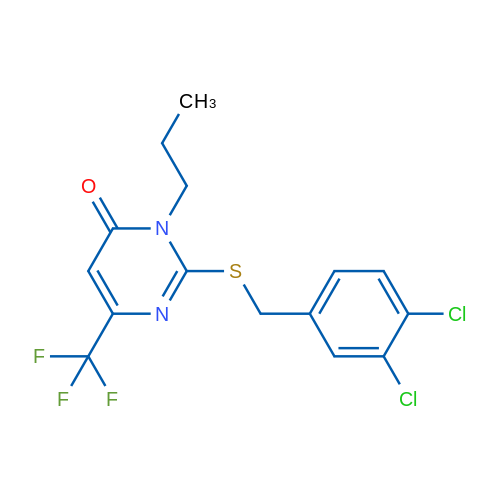 2-{[(3,4-dichlorophenyl)methyl]sulfanyl}-3-propyl-6-(trifluoromethyl)-3,4-dihydropyrimidin-4-one 1g