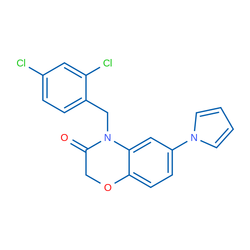 4-[(2,4-Dichlorophenyl)methyl]-6-(1H-pyrrol-1-yl)-3,4-dihydro-2H-1,4-benzoxazin-3-one 1g
