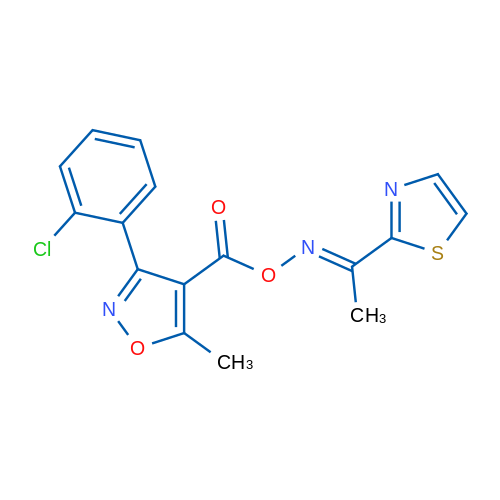 (E)-[1-(1,3-Thiazol-2-yl)ethylidene]amino 3-(2-chlorophenyl)-5-methyl-1,2-oxazole-4-carboxylate 1g