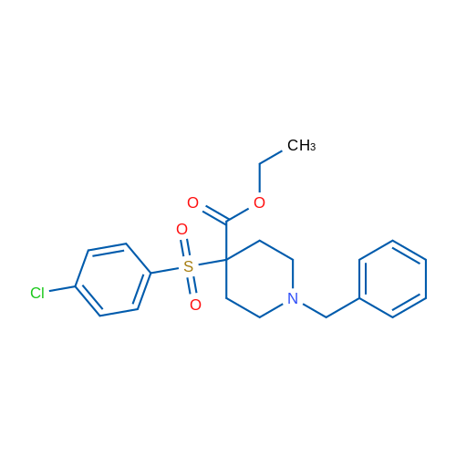 Ethyl 1-benzyl-4-(4-chlorobenzenesulfonyl)piperidine-4-carboxylate 1g