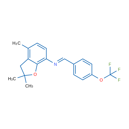 (1E)-1-[4-(Trifluoromethoxy)phenyl]-N-(2,2,4-trimethyl-2,3-dihydro-1-benzofuran-7-yl)methanimine 1g