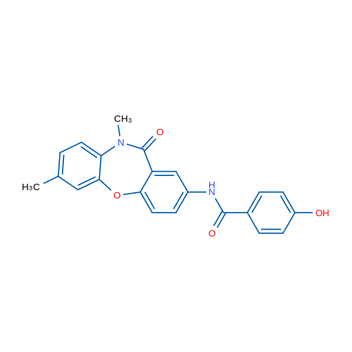 N-{5,9-dimethyl-10-oxo-2-oxa-9-azatricyclo[9.4.0.0^{3,8}]pentadeca-1(11),3(8),4,6,12,14-hexaen-13-yl}-4-hydroxybenzamide 1g