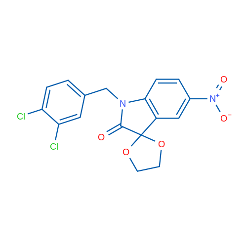 1'-[(3,4-Dichlorophenyl)methyl]-5'-nitro-1',2'-dihydrospiro[1,3-dioxolane-2,3'-indole]-2'-one 1g