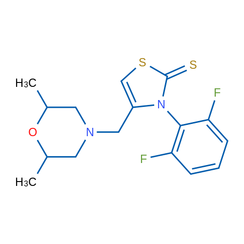 3-(2,6-Difluorophenyl)-4-[(2,6-dimethylmorpholin-4-yl)methyl]-2,3-dihydro-1,3-thiazole-2-thione 1g