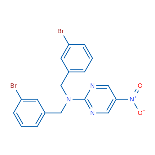 N,N-Bis[(3-bromophenyl)methyl]-5-nitropyrimidin-2-amine 1g