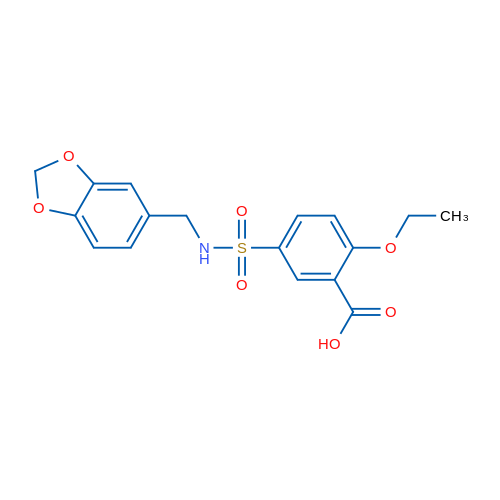 5-{[(2H-1,3-benzodioxol-5-yl)methyl]sulfamoyl}-2-ethoxybenzoic acid 1g