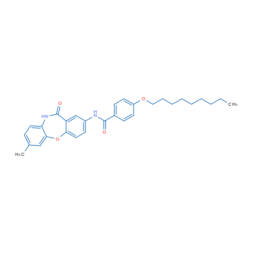 N-{5-methyl-10-oxo-2-oxa-9-azatricyclo[9.4.0.0^{3,8}]pentadeca-1(11),3(8),4,6,12,14-hexaen-13-yl}-4-(nonyloxy)benzamide 1g