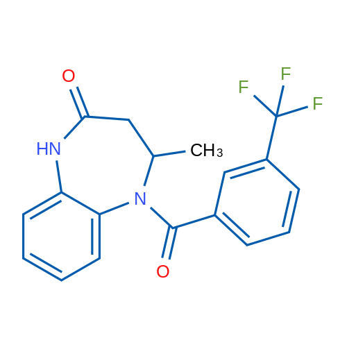 4-Methyl-5-[3-(trifluoromethyl)benzoyl]-2,3,4,5-tetrahydro-1H-1,5-benzodiazepin-2-one 1g