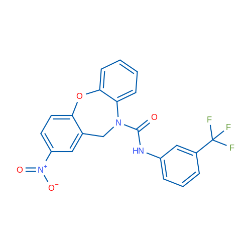 13-Nitro-N-[3-(trifluoromethyl)phenyl]-2-oxa-9-azatricyclo[9.4.0.0^{3,8}]pentadeca-1(11),3(8),4,6,12,14-hexaene-9-carboxamide 1g