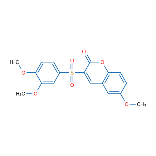 3-(3,4-Dimethoxybenzenesulfonyl)-6-methoxy-2H-chromen-2-one 1g