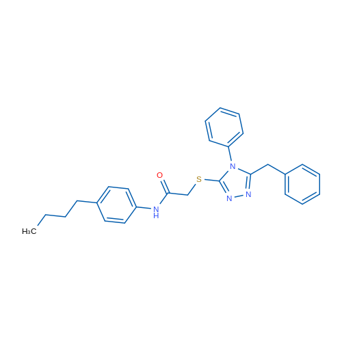 2-[(5-Benzyl-4-phenyl-4H-1,2,4-triazol-3-yl)sulfanyl]-N-(4-butylphenyl)acetamide 1g