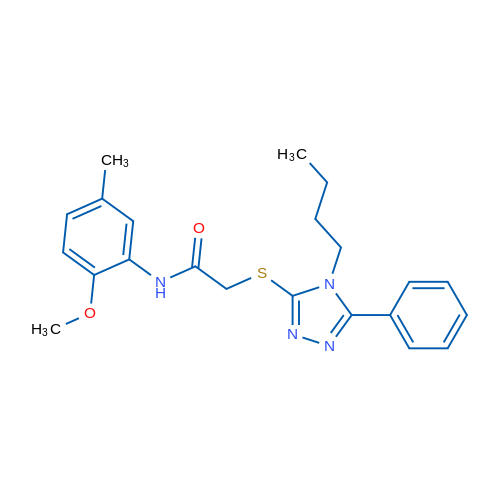 2-[(4-Butyl-5-phenyl-4H-1,2,4-triazol-3-yl)sulfanyl]-N-(2-methoxy-5-methylphenyl)acetamide 1g
