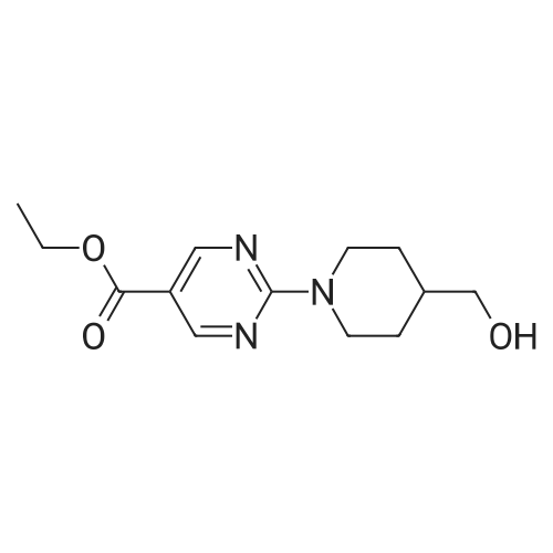 Ethyl 2-(4-(hydroxymethyl)piperidin-1-yl)pyrimidine-5-carboxylate 25g