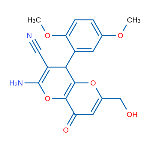 2-Amino-4-(2,5-dimethoxyphenyl)-6-(hydroxymethyl)-8-oxo-4H,8H-pyrano[3,2-b]pyran-3-carbonitrile 1g