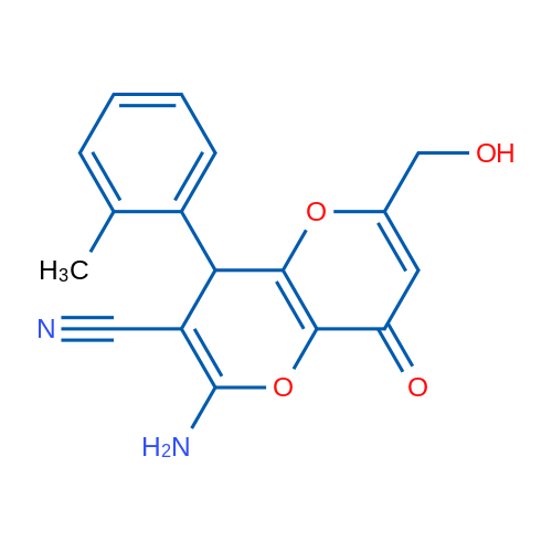 2-Amino-6-(hydroxymethyl)-4-(2-methylphenyl)-8-oxo-4H,8H-pyrano[3,2-b]pyran-3-carbonitrile 1g