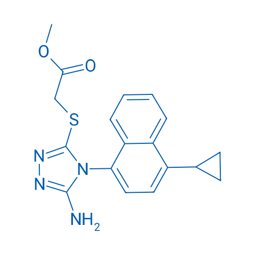 Methyl 2-((5-amino-4-(4-cyclopropylnaphthalen-1-yl)-4H-1,2,4-triazol-3-yl)thio)acetate 25g