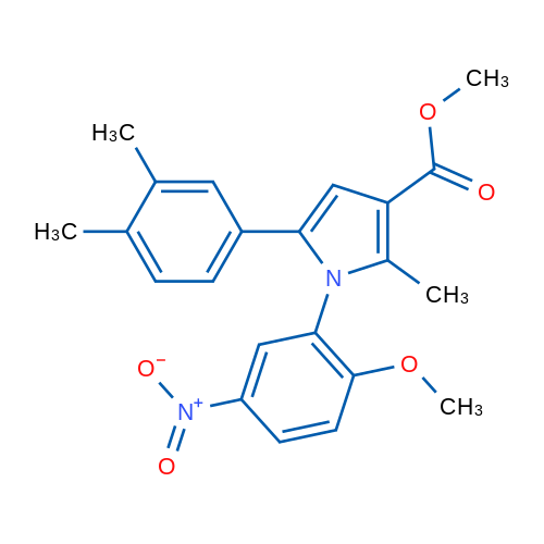 MEthyl 5-(3,4-dimethylphenyl)-1-(2-methoxy-5-nitrophenyl)-2-methyl-1h-pyrrole-3-carboxylate 1g