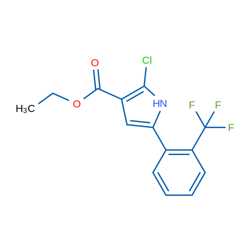 Ethyl 2-chloro-5-(2-(trifluoromethyl)phenyl)-1H-pyrrole-3-carboxylate 1g