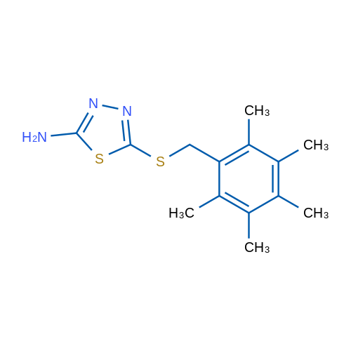5-{[(2,3,4,5,6-pentamethylphenyl)methyl]sulfanyl}-1,3,4-thiadiazol-2-amine 1g