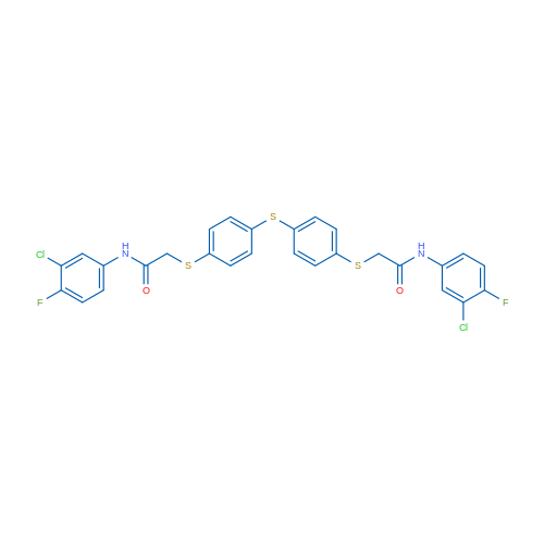 N-(3-Chloro-4-fluorophenyl)-2-[(4-{[4-({[(3-chloro-4-fluorophenyl)carbamoyl]methyl}sulfanyl)phenyl]sulfanyl}phenyl)sulfanyl]acetamide 1g