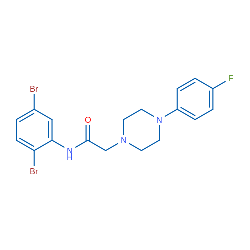 N-(2,5-Dibromophenyl)-2-[4-(4-fluorophenyl)piperazin-1-yl]acetamide 1g