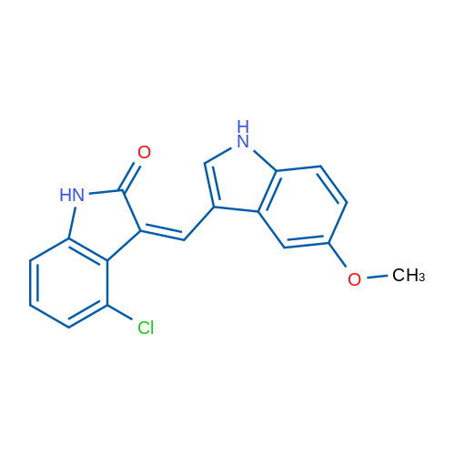 (3Z)-4-Chloro-3-[(5-methoxy-1H-indol-3-yl)methylidene]-2,3-dihydro-1H-indol-2-one 25mg