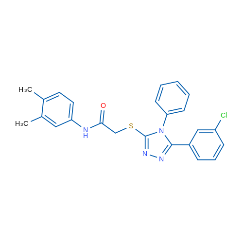 2-{[5-(3-chlorophenyl)-4-phenyl-4H-1,2,4-triazol-3-yl]sulfanyl}-N-(3,4-dimethylphenyl)acetamide 1g