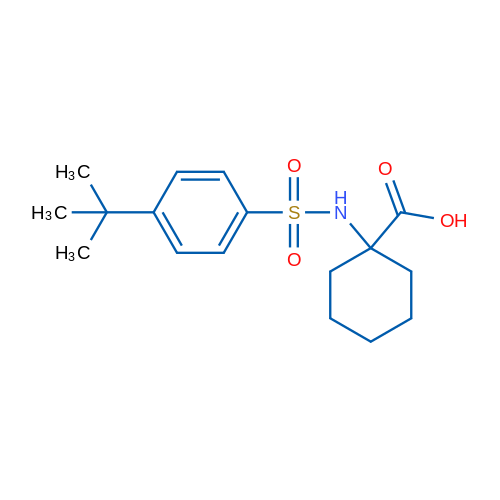 1-(4-(tert-Butyl)phenylsulfonamido)cyclohexanecarboxylic acid 250mg