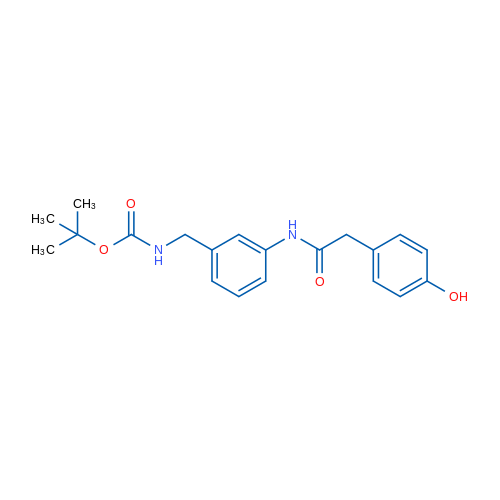 tert-Butyl 3-(2-(4-hydroxyphenyl)acetamido)benzylcarbamate 1g