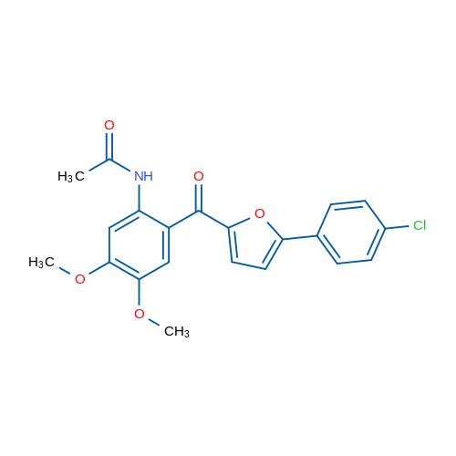 N-(2-(5-(4-Chlorophenyl)furan-2-carbonyl)-4,5-dimethoxyphenyl)acetamide 1g