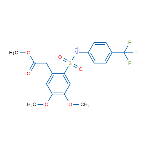 Methyl 2-(4,5-dimethoxy-2-(N-(4-(trifluoromethyl)phenyl)sulfamoyl)phenyl)acetate 5g