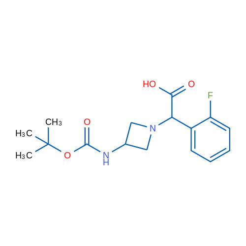 2-(3-{[(tert-butoxy)carbonyl]amino}azetidin-1-yl)-2-(2-fluorophenyl)acetic acid 100mg