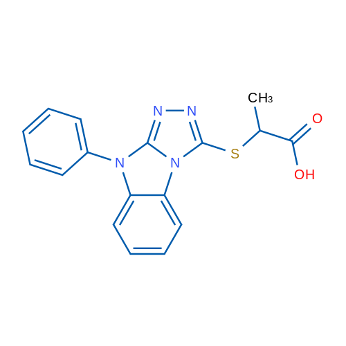 2-((9-Phenyl-9H-benzo[4,5]imidazo[2,1-c][1,2,4]triazol-3-yl)thio)propanoic acid 1g