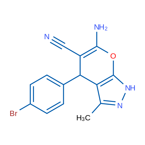 6-Amino-4-(4-bromophenyl)-3-methyl-1H,4H-pyrano[2,3-c]pyrazole-5-carbonitrile 1g
