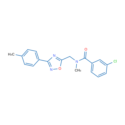 3-Chloro-N-methyl-N-((3-(p-tolyl)-1,2,4-oxadiazol-5-yl)methyl)benzamide 1g