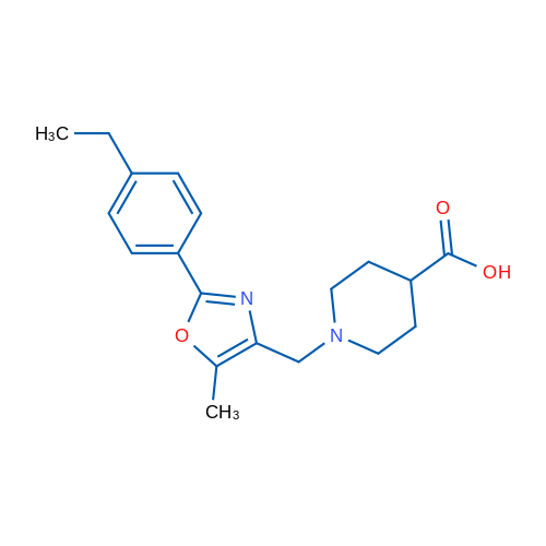 1-((2-(4-Ethylphenyl)-5-methyloxazol-4-yl)methyl)piperidine-4-carboxylic acid 1g