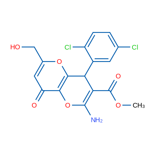 Methyl 2-amino-4-(2,5-dichlorophenyl)-6-(hydroxymethyl)-8-oxo-4H,8H-pyrano[3,2-b]pyran-3-carboxylate 1g