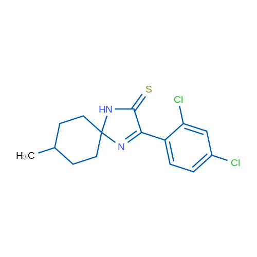 3-(2,4-Dichlorophenyl)-8-methyl-1,4-diazaspiro[4.5]dec-3-ene-2-thione 1g