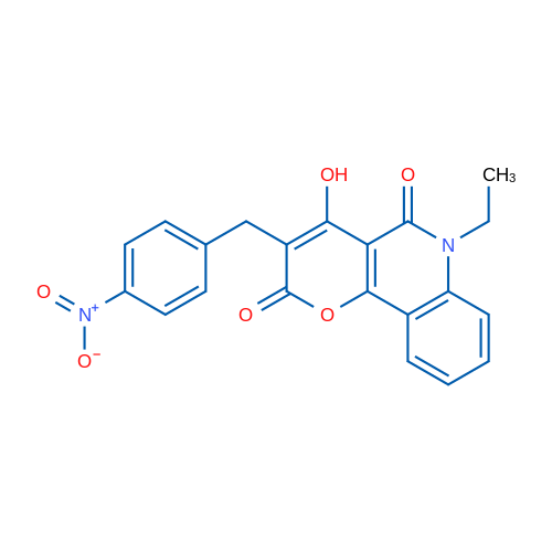 6-Ethyl-4-hydroxy-3-[(4-nitrophenyl)methyl]-2H,5H,6H-pyrano[3,2-c]quinoline-2,5-dione 1g
